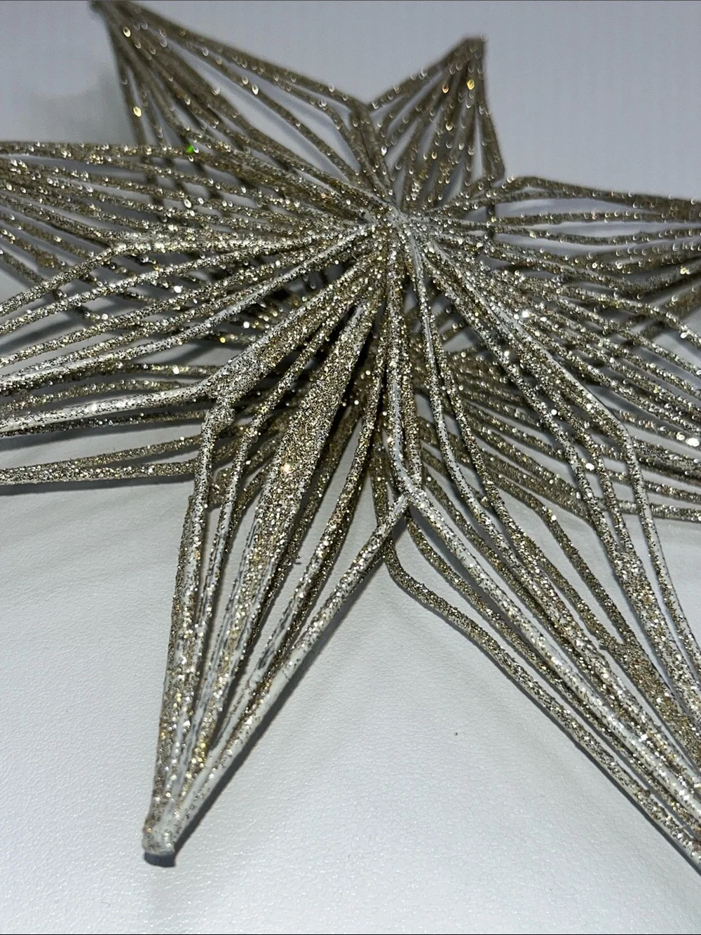 Glittered gold and silver Star Tree Topper - Silver